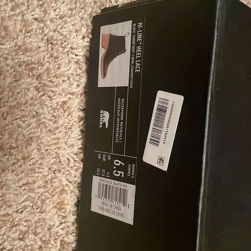 Sorel Hi-Line Heel Lace Boot - 6.5 - Black